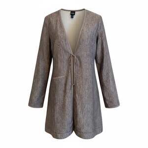 Eileen Fisher Italian Linen Cotton Tie-Front Long Kimono Jacket Cardigan Coastal